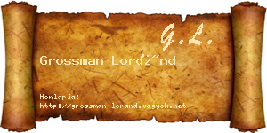 Grossman Loránd névjegykártya